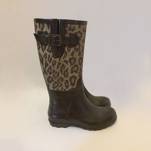 BCBG Leopard Rain Boots